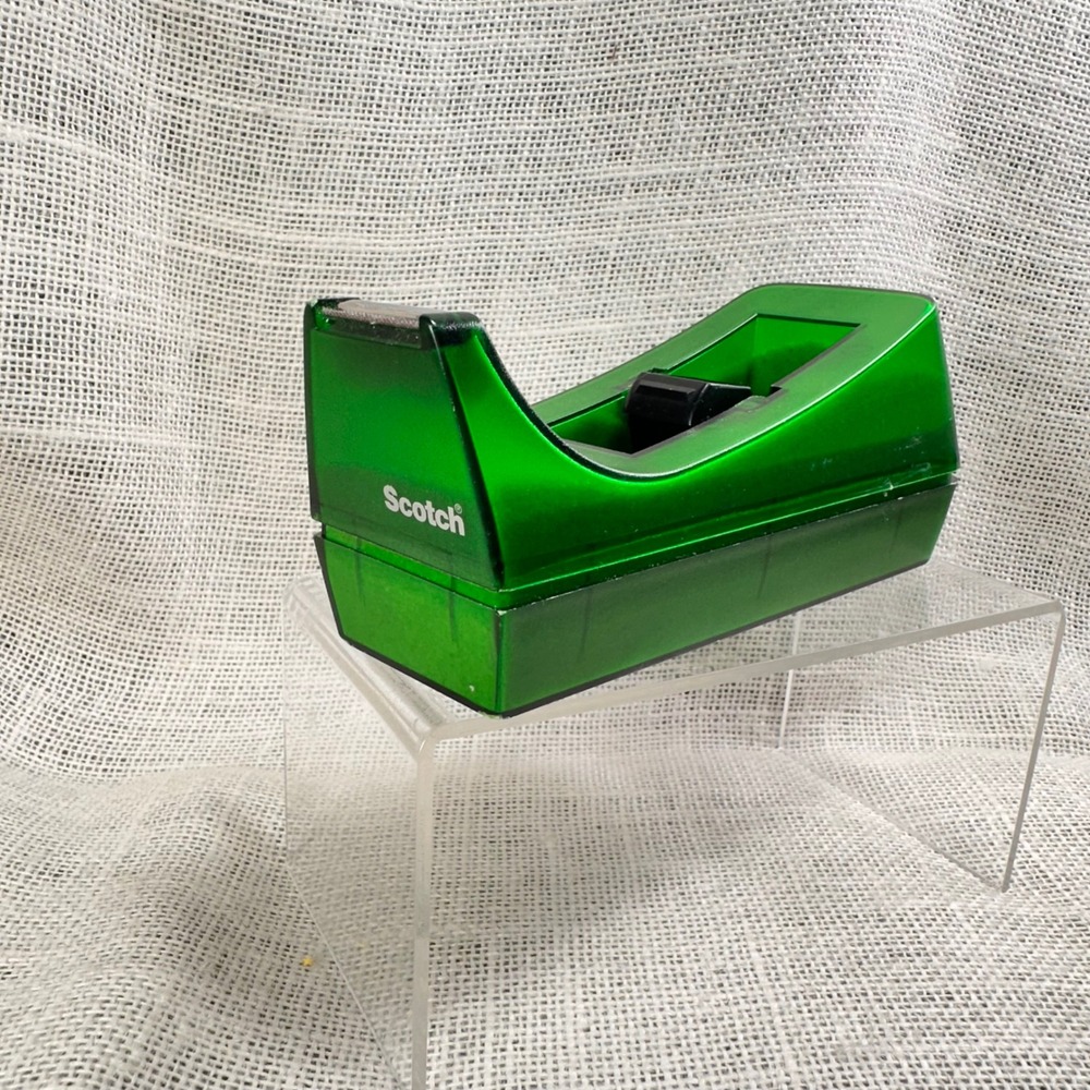 Scotch C-38 Desk Tape‎ Dispenser Translucent Emerald Green Weighted 6 Inch